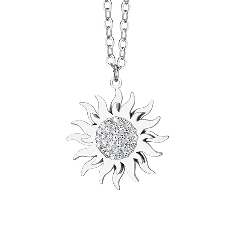 Luca Barra - COLLANA DONNA IN ACCIAIO SOLE GIREVOLE in Collane Alba Gioielli - Casoria, commercioVirtuoso.it