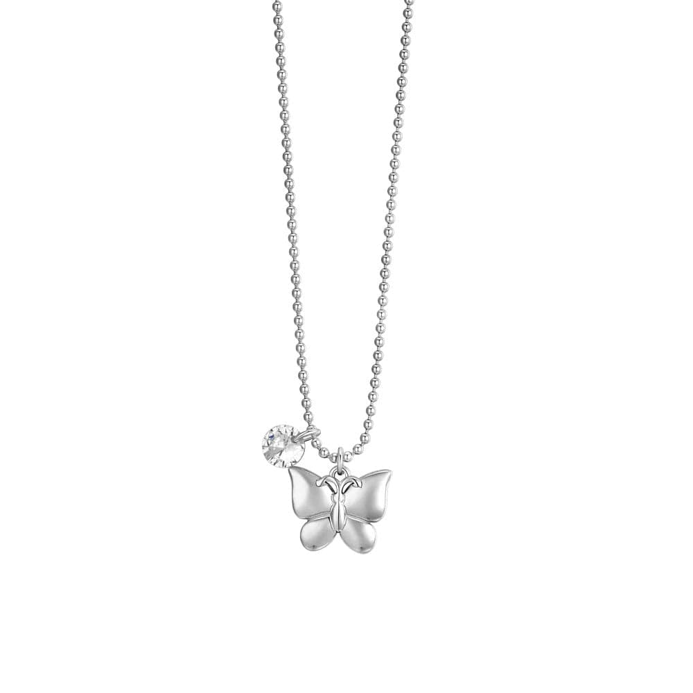Luca Barra -  COLLANA DONNA IN ACCIAIO FARFALLA E ZIRCONE in Collane Alba Gioielli - Casoria, commercioVirtuoso.it