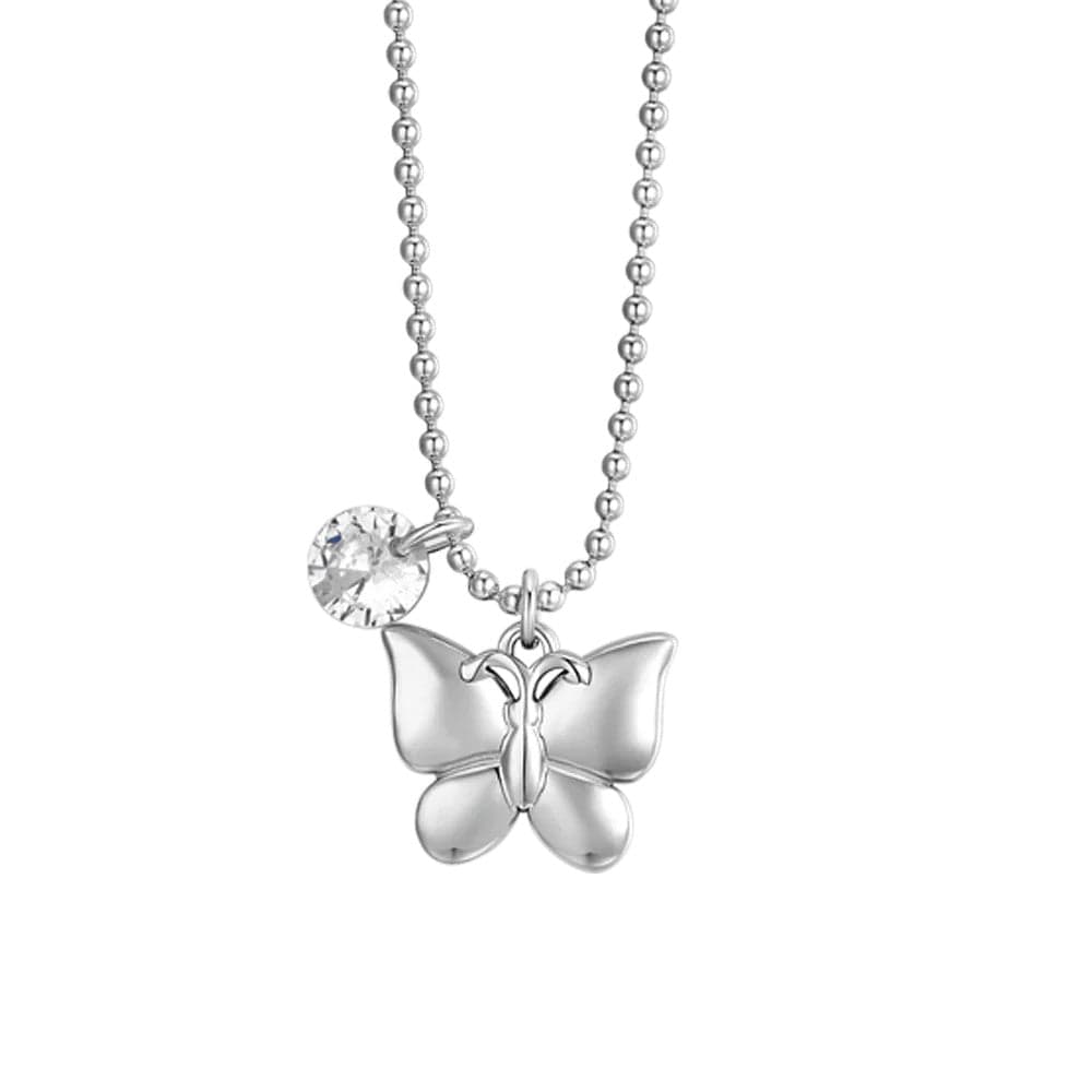 Luca Barra -  COLLANA DONNA IN ACCIAIO FARFALLA E ZIRCONE in Collane Alba Gioielli - Casoria, commercioVirtuoso.it