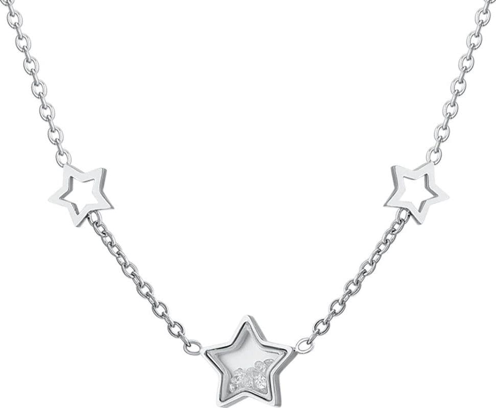 Luca Barra -  COLLANA DONNA IN ACCIAIO STELLE E ZIRCONI in Collane Alba Gioielli - Casoria, commercioVirtuoso.it