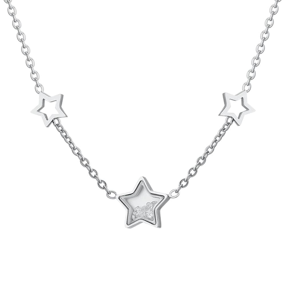 Luca Barra -  COLLANA DONNA IN ACCIAIO STELLE E ZIRCONI in Collane Alba Gioielli - Casoria, commercioVirtuoso.it