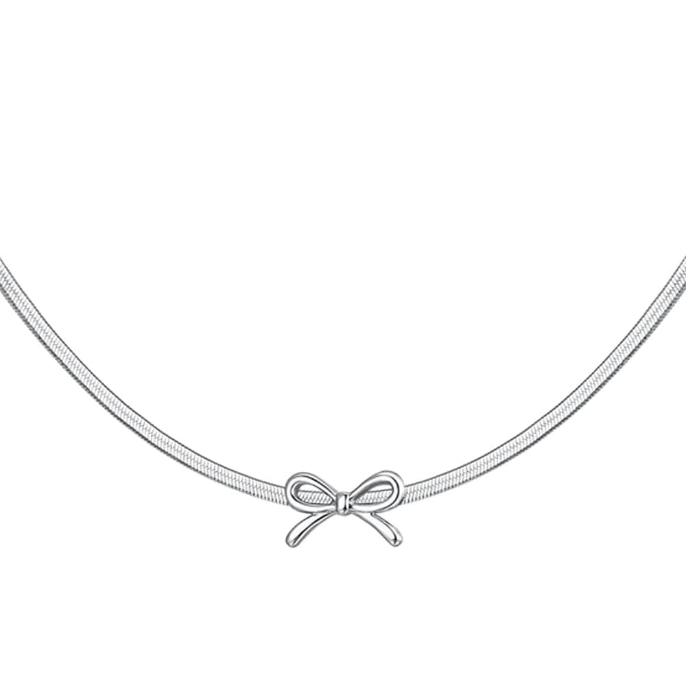 Luca Barra -  COLLANA DONNA IN ACCIAIO FIOCCO in Collane Alba Gioielli - Casoria, commercioVirtuoso.it