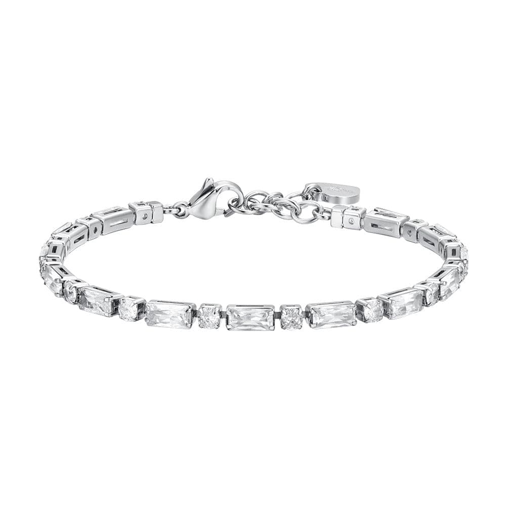 Luca Barra - BRACCIALE TENNIS DONNA IN ACCIAIO ZIRCONI BIANCHI in Bracciali Alba Gioielli - Casoria, commercioVirtuoso.it