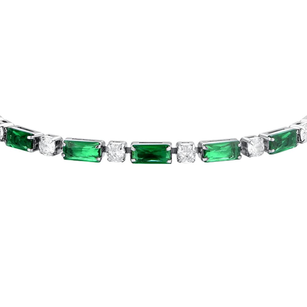 Luca Barra - BRACCIALE TENNIS DONNA IN ACCIAIO ZIRCONI VERDI in Bracciali Alba Gioielli - Casoria, commercioVirtuoso.it