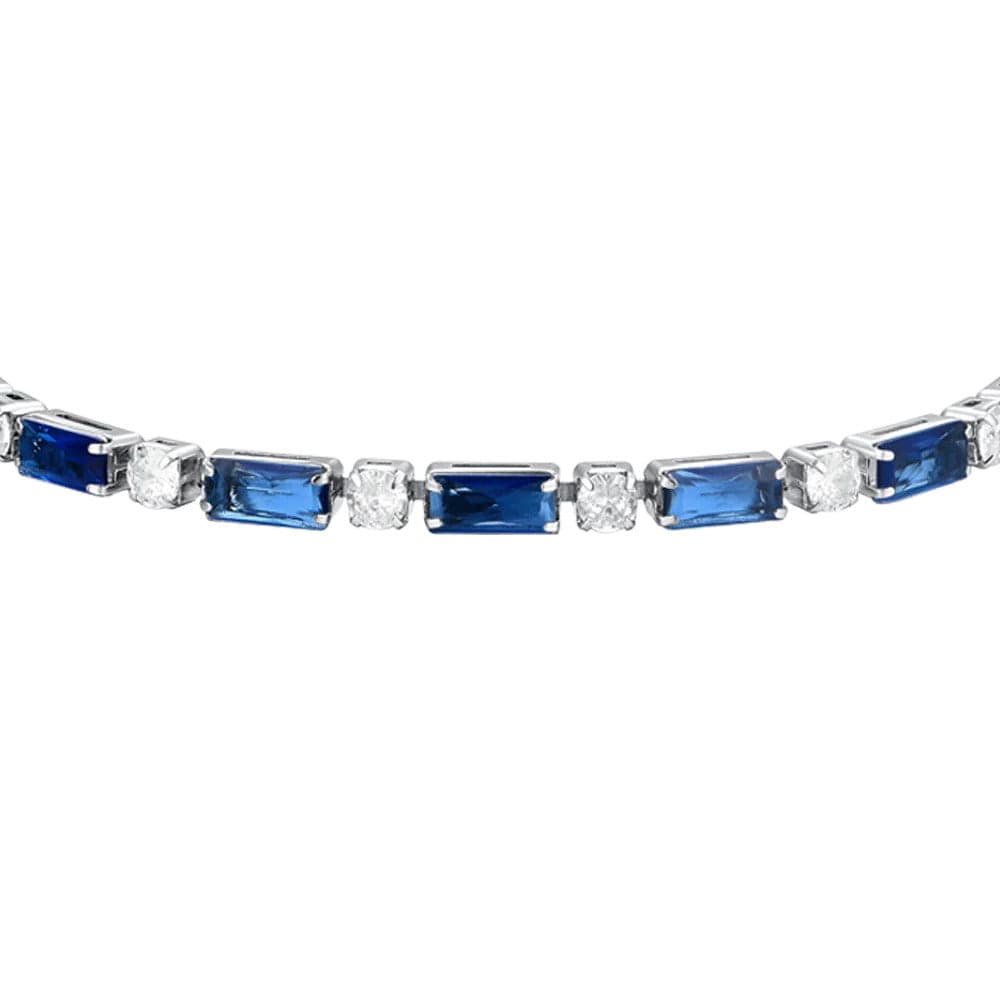 Luca Barra - BRACCIALE TENNIS DONNA IN ACCIAIO ZIRCONI BLU in Bracciali Alba Gioielli - Casoria, commercioVirtuoso.it