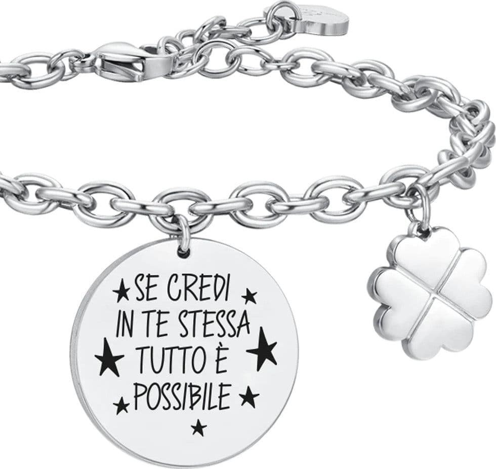 Luca Barra - BRACCIALE DONNA IN ACCIAIO CREDI IN TE STESSA in Bracciali Alba Gioielli - Casoria, commercioVirtuoso.it
