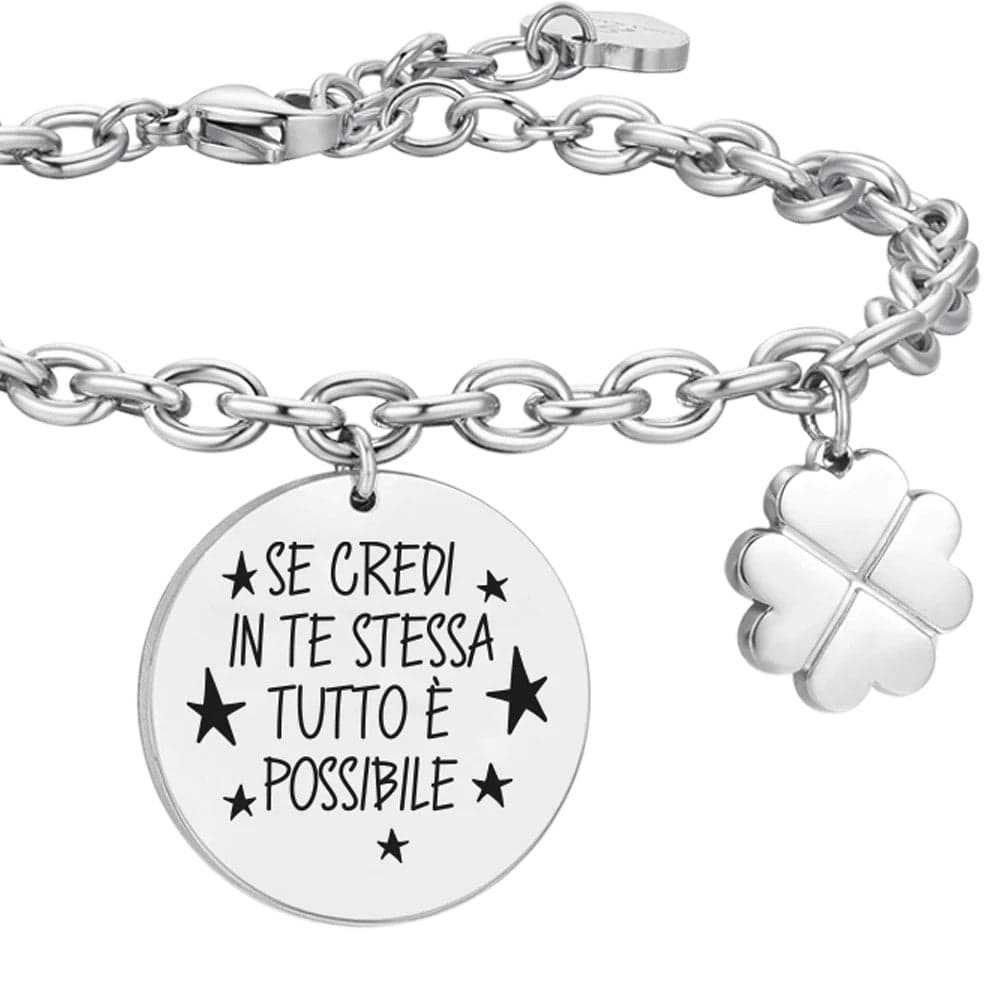 Luca Barra - BRACCIALE DONNA IN ACCIAIO CREDI IN TE STESSA in Bracciali Alba Gioielli - Casoria, commercioVirtuoso.it