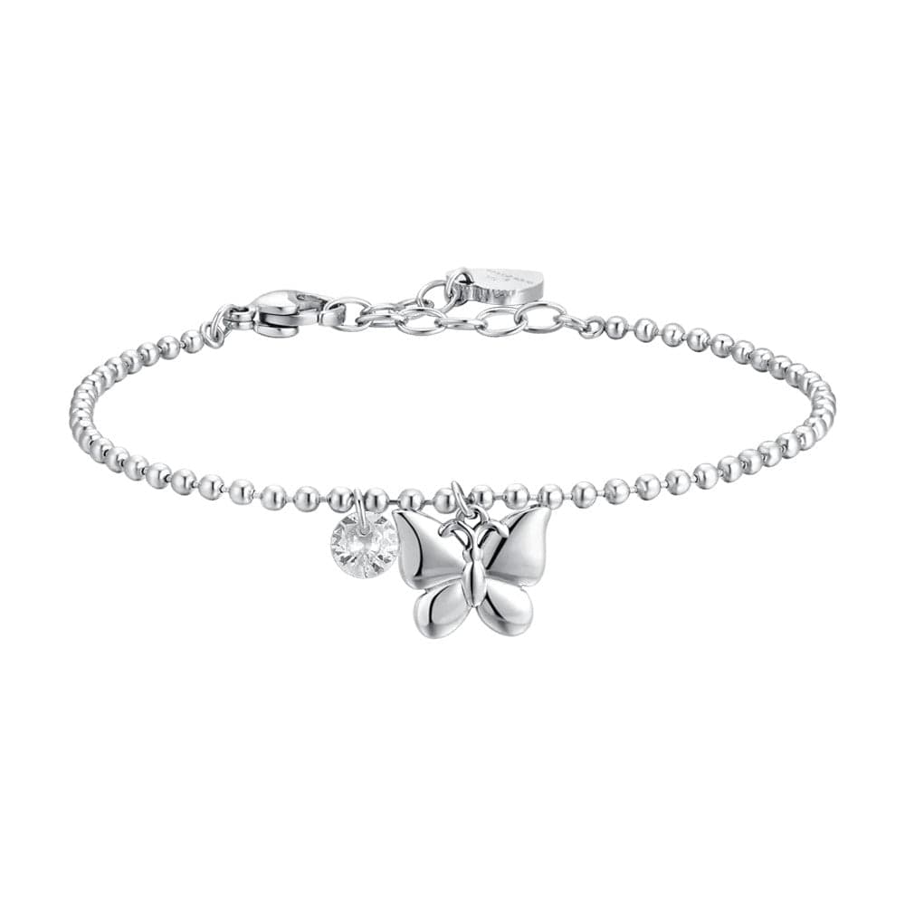 Luca Barra - BRACCIALE DONNA IN ACCIAIO FARFALLA E ZIRCONE in Bracciali Alba Gioielli - Casoria, commercioVirtuoso.it