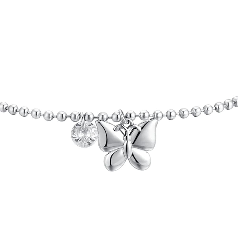 Luca Barra - BRACCIALE DONNA IN ACCIAIO FARFALLA E ZIRCONE in Bracciali Alba Gioielli - Casoria, commercioVirtuoso.it