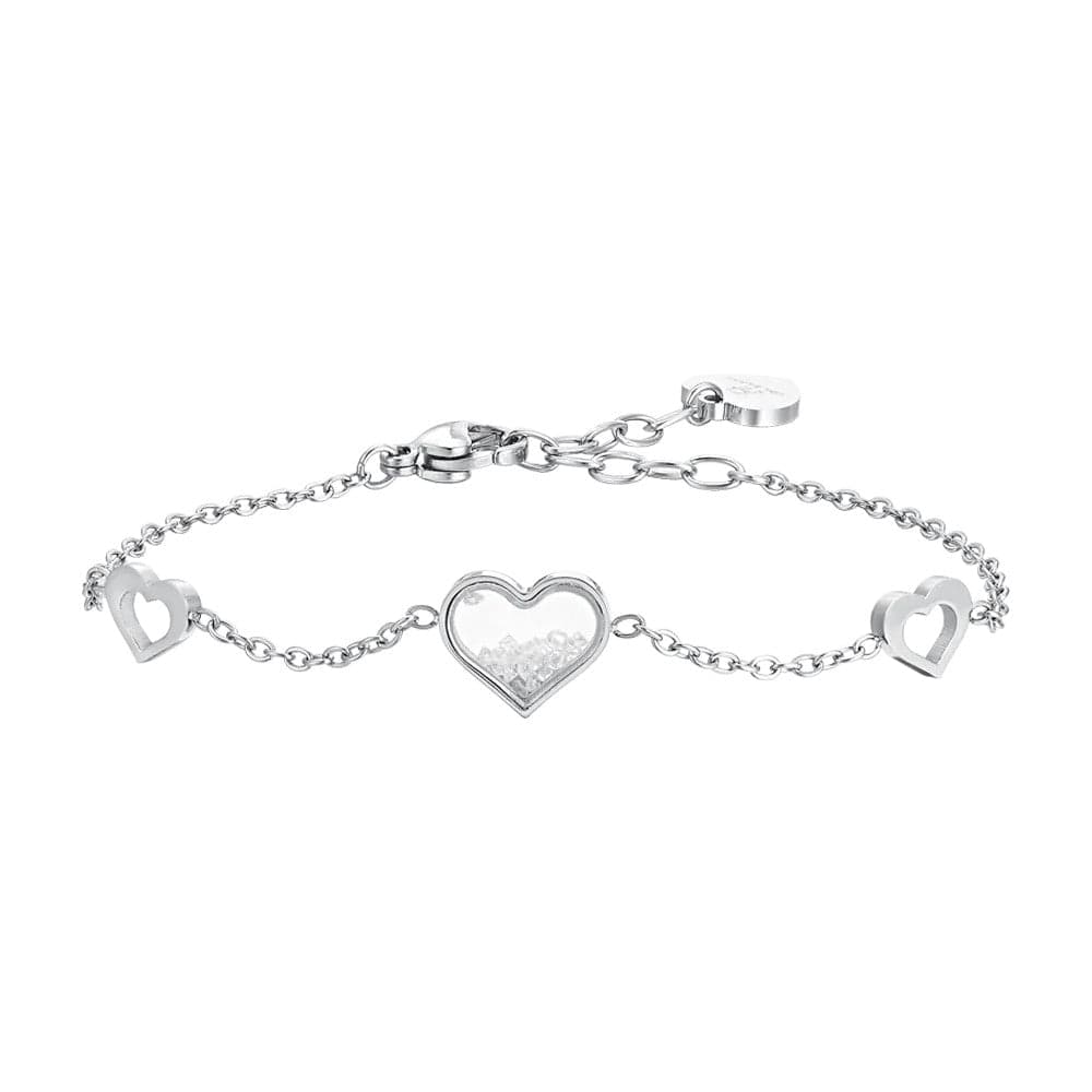 Luca Barra - BRACCIALE DONNA IN ACCIAIO CUORI E ZIRCONI in Bracciali Alba Gioielli - Casoria, commercioVirtuoso.it