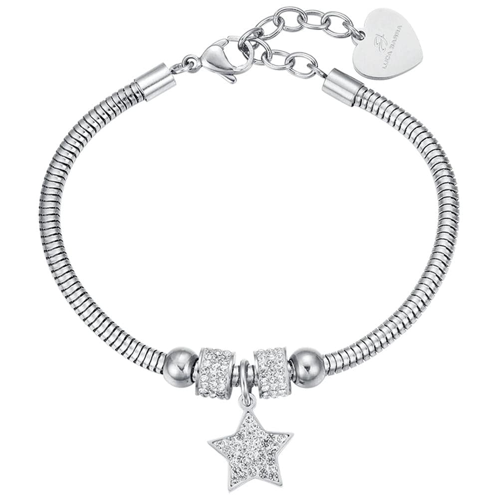 Luca Barra -  BRACCIALE DONNA IN ACCIAIO STELLA CON CRISTALLI BIANCHI in Bracciali Alba Gioielli - Casoria, commercioVirtuoso.it