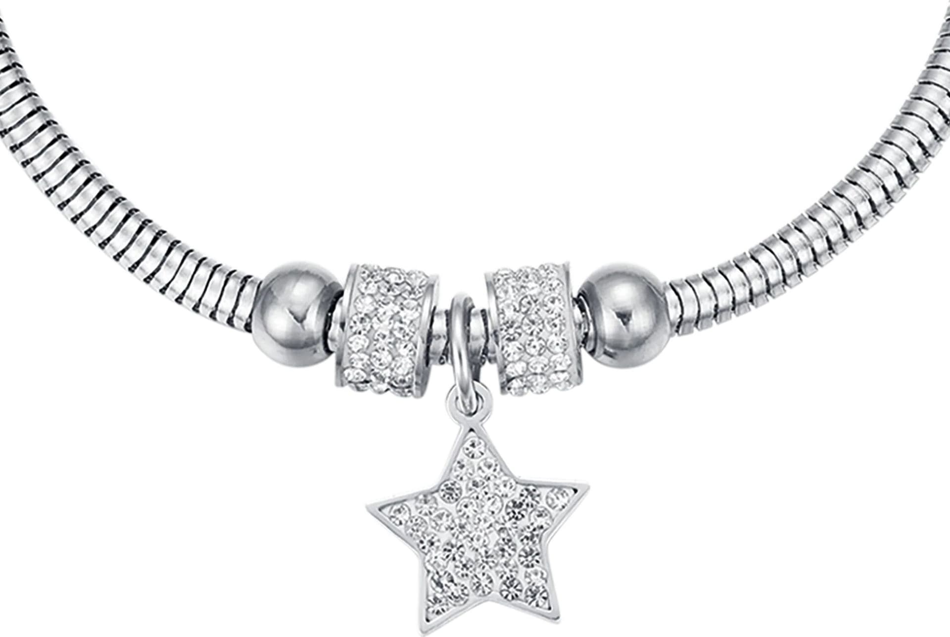 Luca Barra -  BRACCIALE DONNA IN ACCIAIO STELLA CON CRISTALLI BIANCHI in Bracciali Alba Gioielli - Casoria, commercioVirtuoso.it