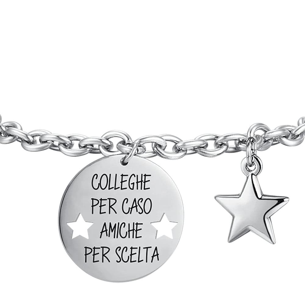 Luca Barra -  BRACCIALE DONNA IN ACCIAIO COLLEGHE PER CASO AMICHE PER SCELTA in Bracciali Alba Gioielli - Casoria, commercioVirtuoso.it