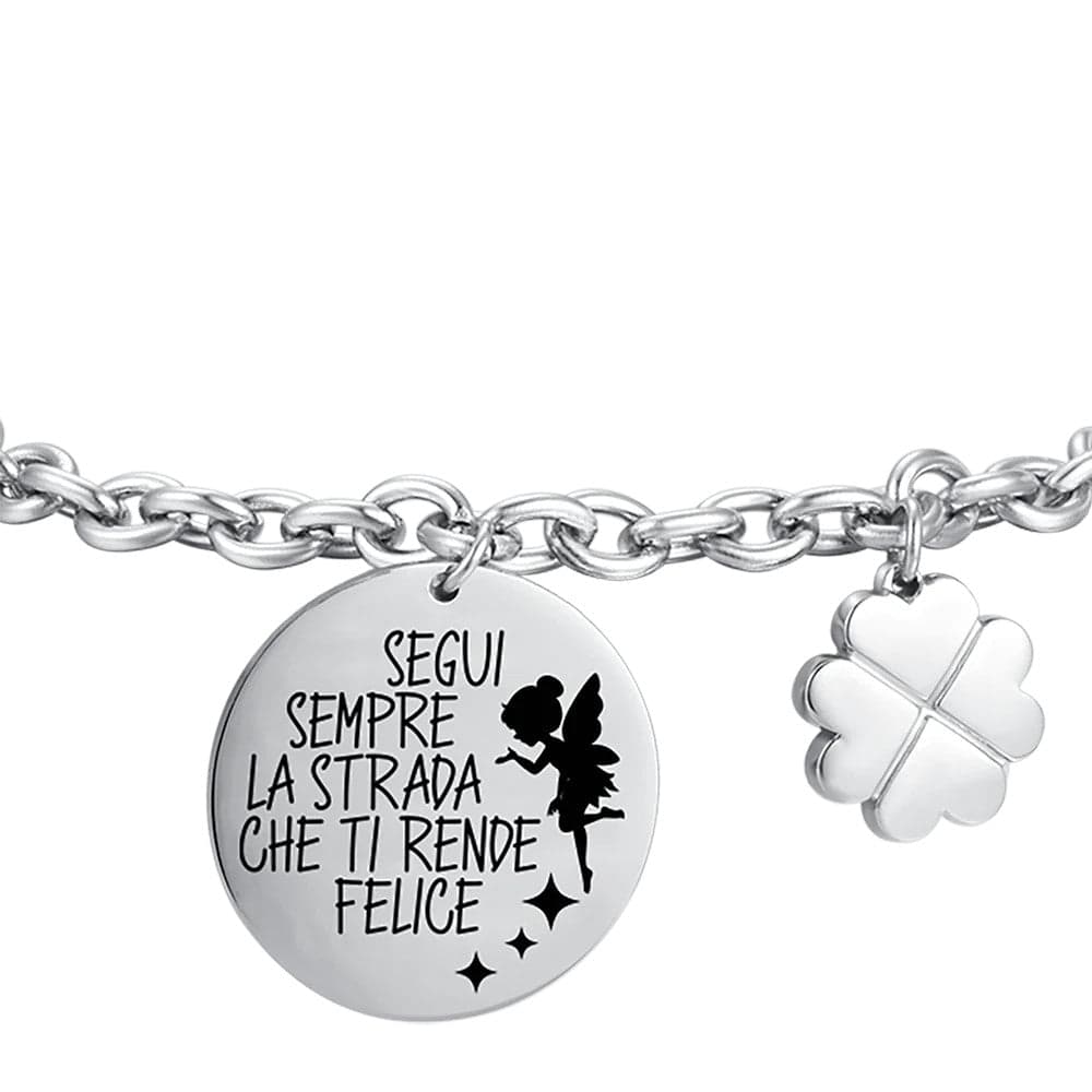 Luca Barra -  BRACCIALE DONNA IN ACCIAIO SEGUI SEMPRE LA STRADA CHE TI RENDE FELICE in Bracciali Alba Gioielli - Casoria, commercioVirtuoso.it