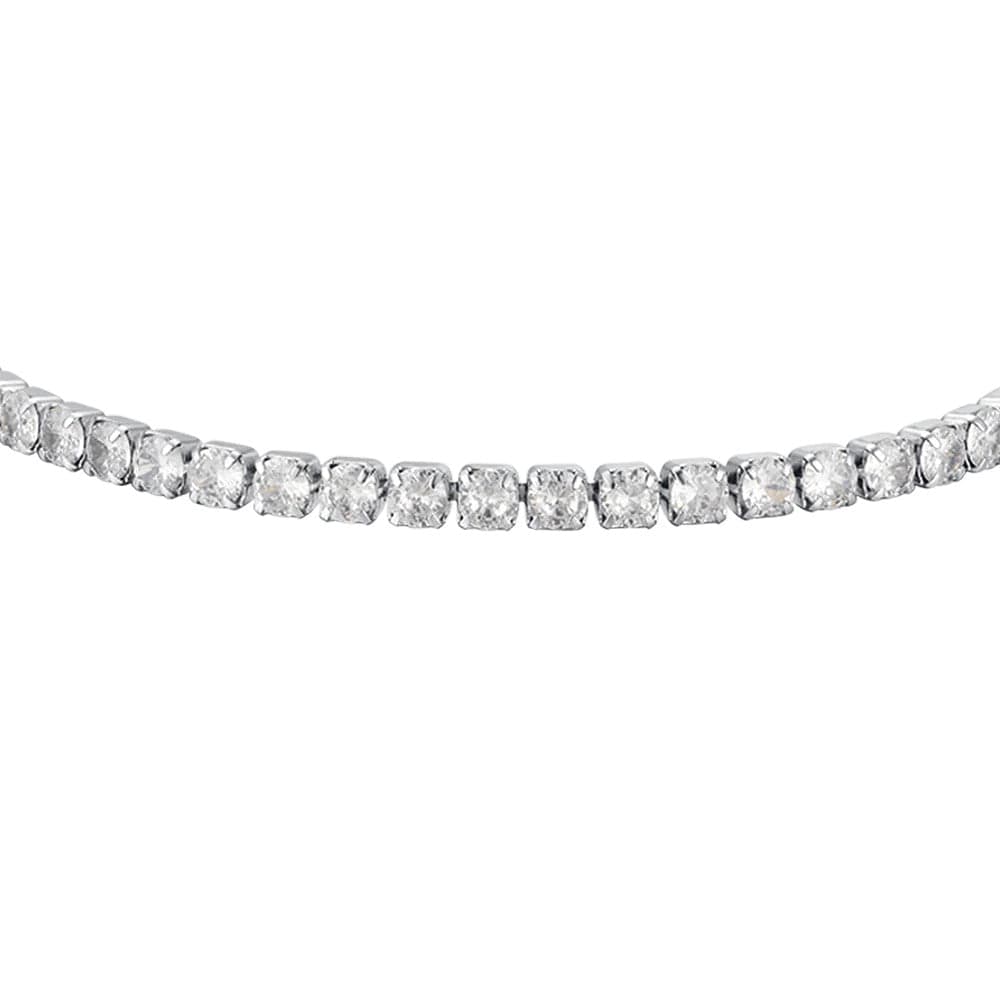 Luca Barra -  BRACCIALE TENNIS DONNA IN ACCIAIO CON CRISTALLI BIANCHI DA 4 MM in Bracciali Alba Gioielli - Casoria, commercioVirtuoso.it
