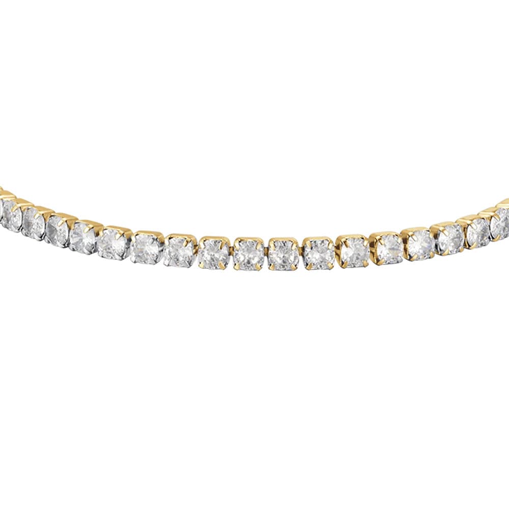 Luca Barra -  BRACCIALE TENNIS DONNA IN ACCIAIO CON CRISTALLI BIANCHI DA 4 MM
