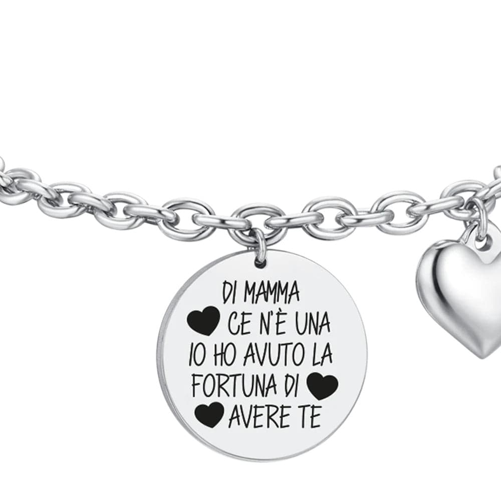 Luca Barra -  BRACCIALE DONNA IN ACCIAIO DI MAMMA CE N'E' UNA IO HO AVUTO LA FORTUNA DI AVERE TE in Bracciali Alba Gioielli - Casoria, commercioVirtuoso.it