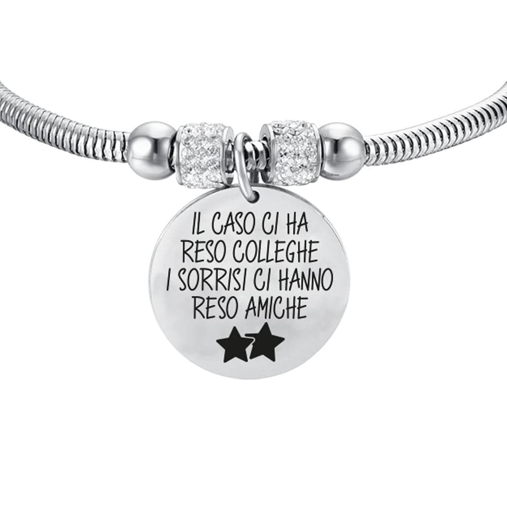 Luca Barra -  BRACCIALE DONNA IN ACCIAIO IL CASO CI HA RESO COLLEGHE I SORRISI CI HANNO RESO AMICHE in Bracciali Alba Gioielli - Casoria, commercioVirtuoso.it