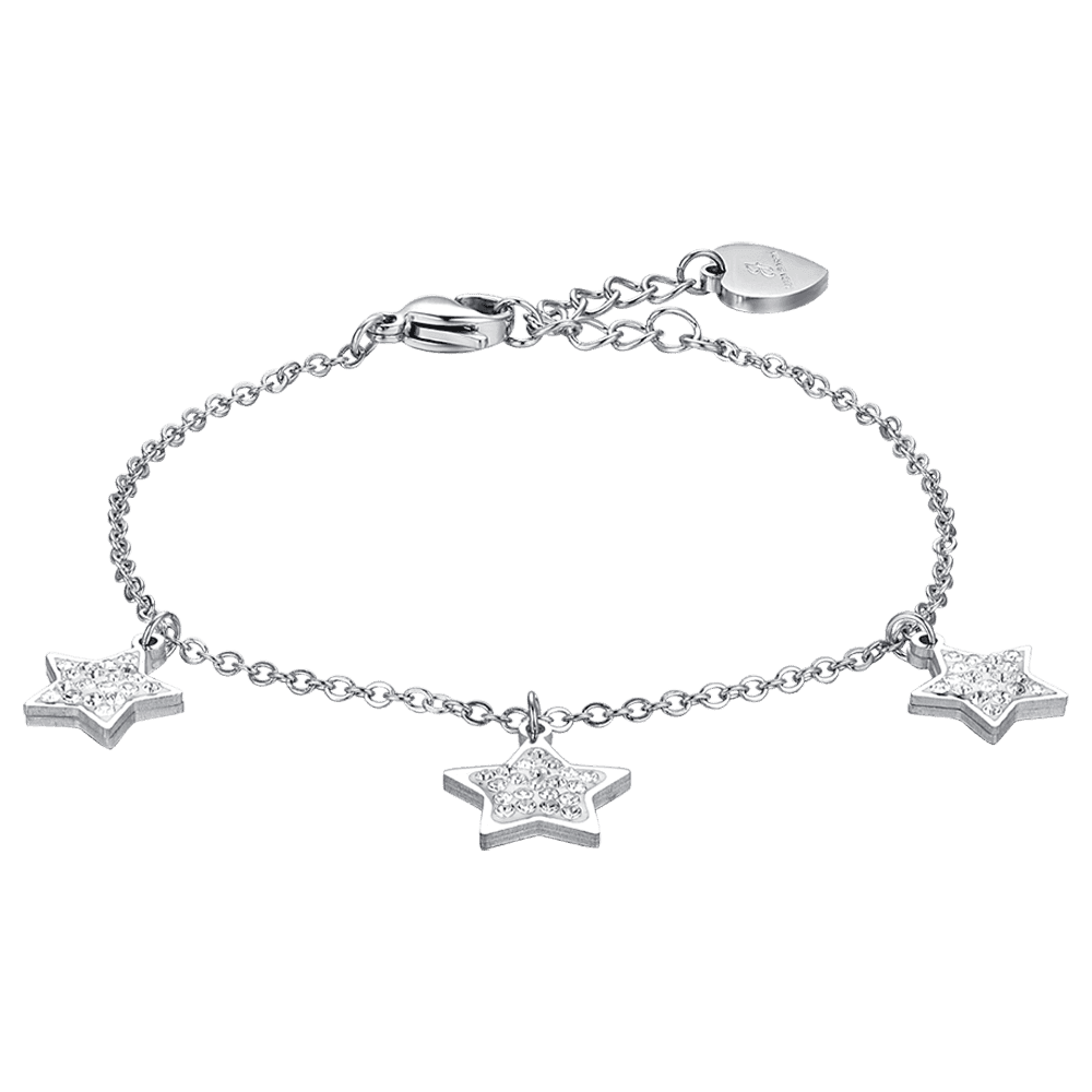 Luca Barra - BRACCIALE DONNA IN ACCIAIO STELLE CON CRISTALLI BIANCHI in Bracciali Alba Gioielli - Casoria, commercioVirtuoso.it