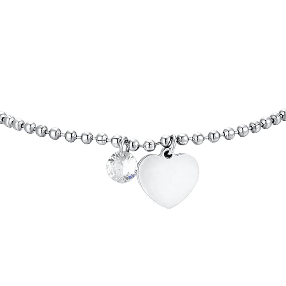 Luca Barra -  BRACCIALE DONNA IN ACCIAIO CON CUORE E ZIRCONE BIANCO in Bracciali Alba Gioielli - Casoria, commercioVirtuoso.it