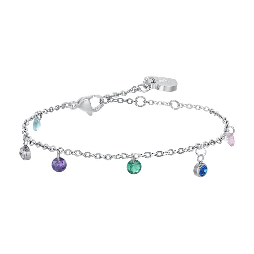 Luca Barra - BRACCIALE DONNA IN ACCIAIO CRISTALLI MULTICOLOR in Bracciali Alba Gioielli - Casoria, commercioVirtuoso.it