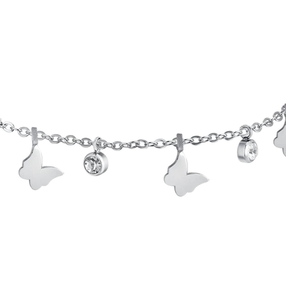 Luca Barra - BRACCIALE DONNA IN ACCIAIO FARFALLE E CRISTALLI in Bracciali Alba Gioielli - Casoria, commercioVirtuoso.it