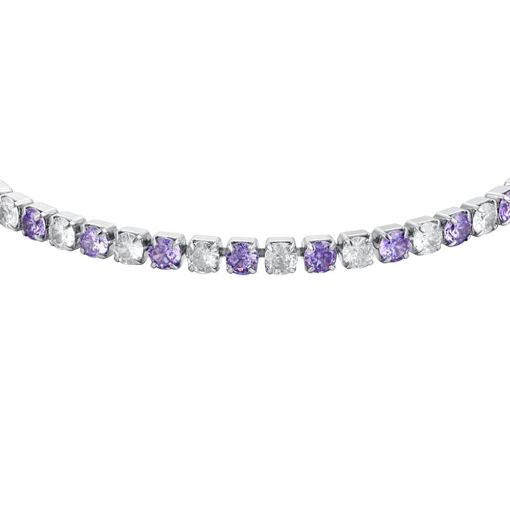 Luca Barra - BRACCIALE TENNIS DONNA CRISTALLI VIOLA E BIANCHI in Bracciali Alba Gioielli - Casoria, commercioVirtuoso.it