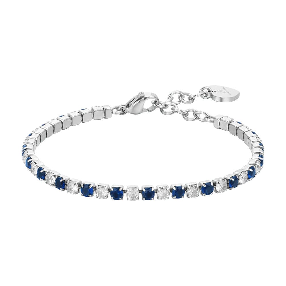Luca Barra - BRACCIALE TENNIS DONNA CRISTALLI BLU E BIANCHI in Bracciali Alba Gioielli - Casoria, commercioVirtuoso.it