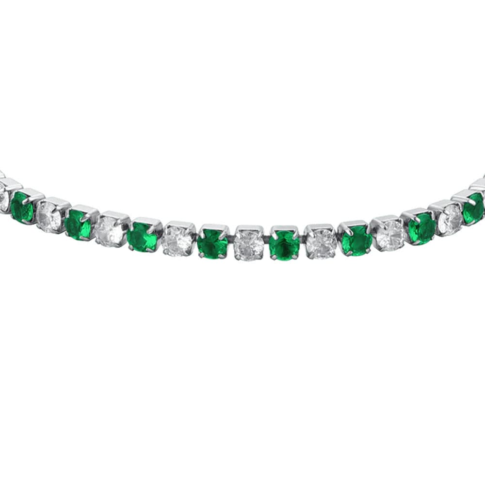 Luca Barra - BRACCIALE TENNIS DONNA CRISTALLI VERDI E BIANCHI in Bracciali Alba Gioielli - Casoria, commercioVirtuoso.it