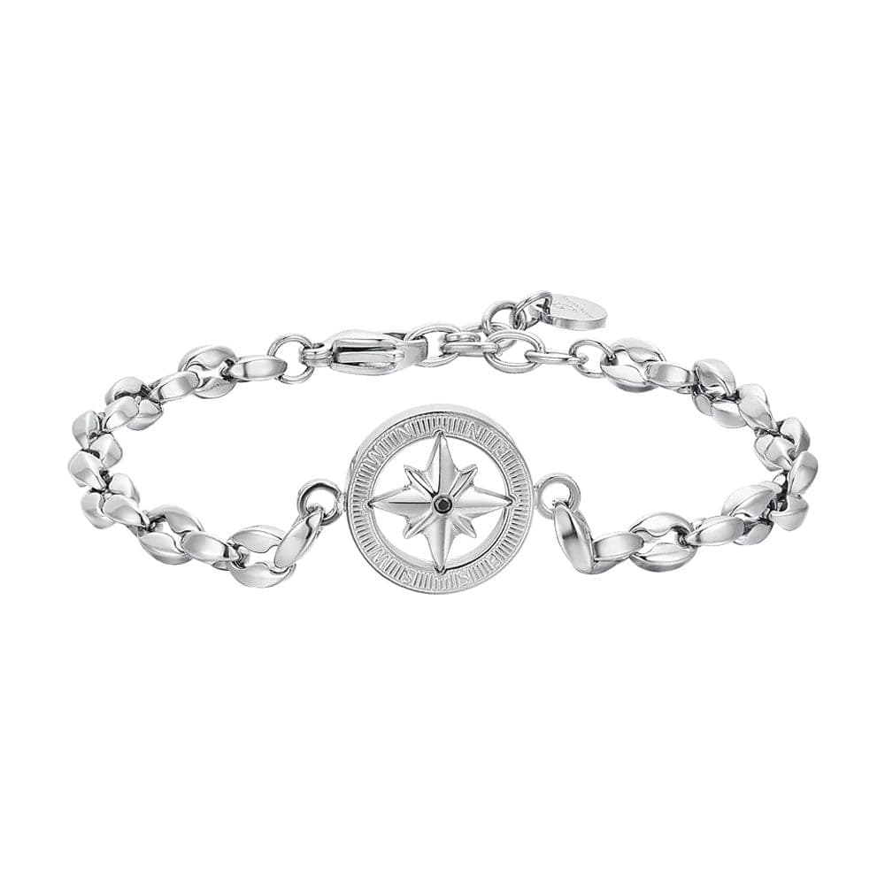 Luca Barra  -  BRACCIALE UOMO IN ACCIAIO CON ROSA DEI VENTI in Bracciali Alba Gioielli - Casoria, commercioVirtuoso.it