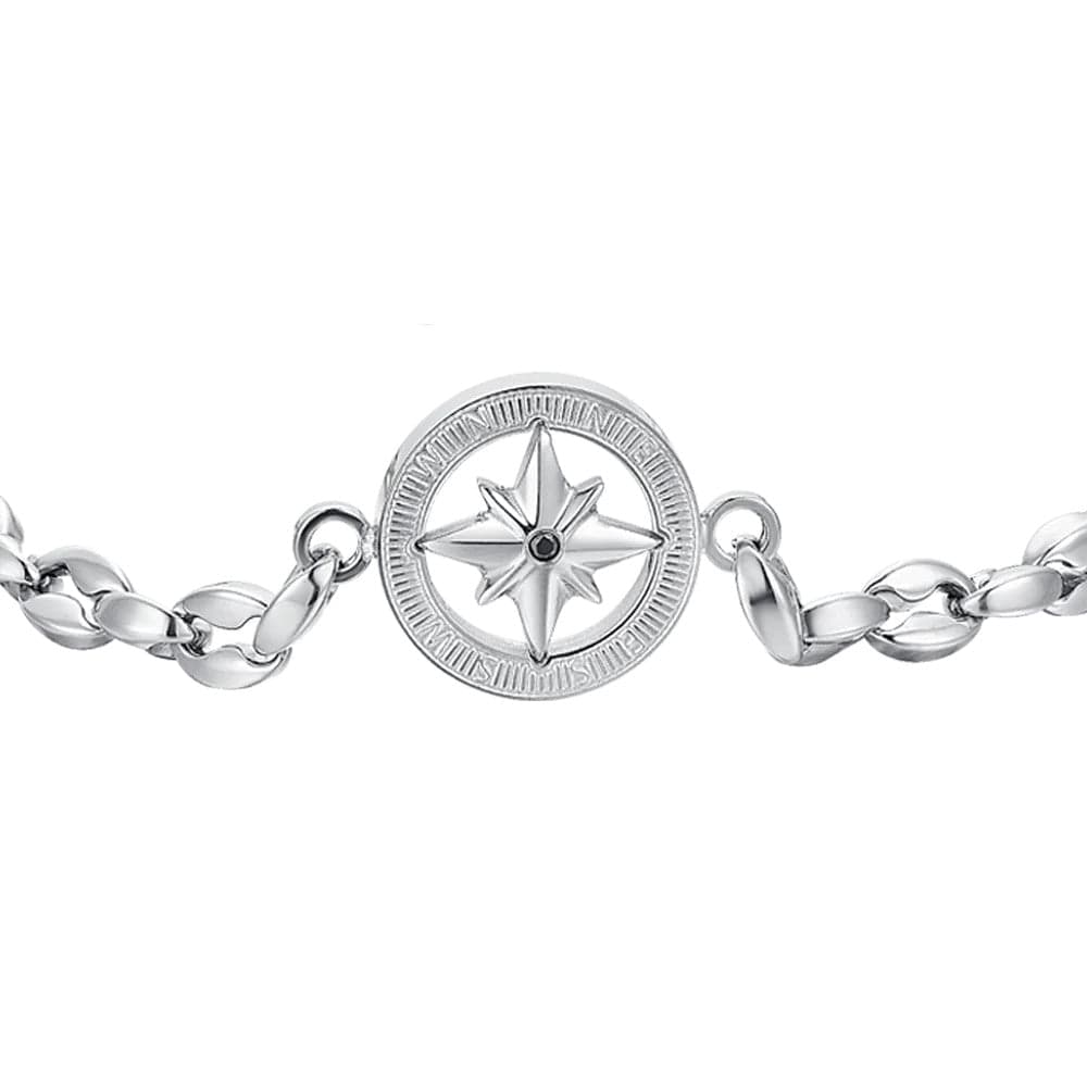 Luca Barra  -  BRACCIALE UOMO IN ACCIAIO CON ROSA DEI VENTI in Bracciali Alba Gioielli - Casoria, commercioVirtuoso.it