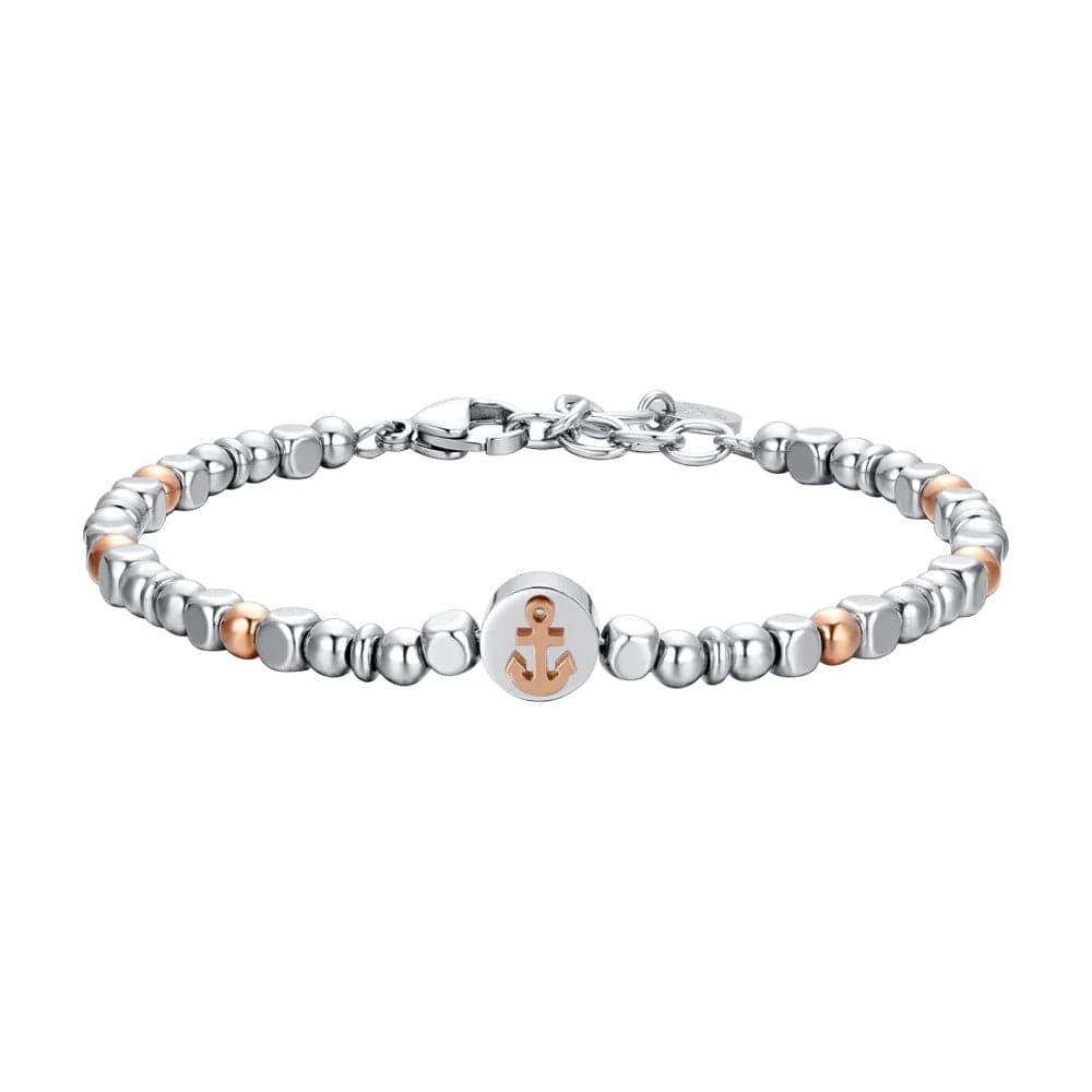 Luca Barra -  BRACCIALE UOMO IN ACCIAIO ANCORA IP ROSE GOLD in Bracciali Alba Gioielli - Casoria, commercioVirtuoso.it