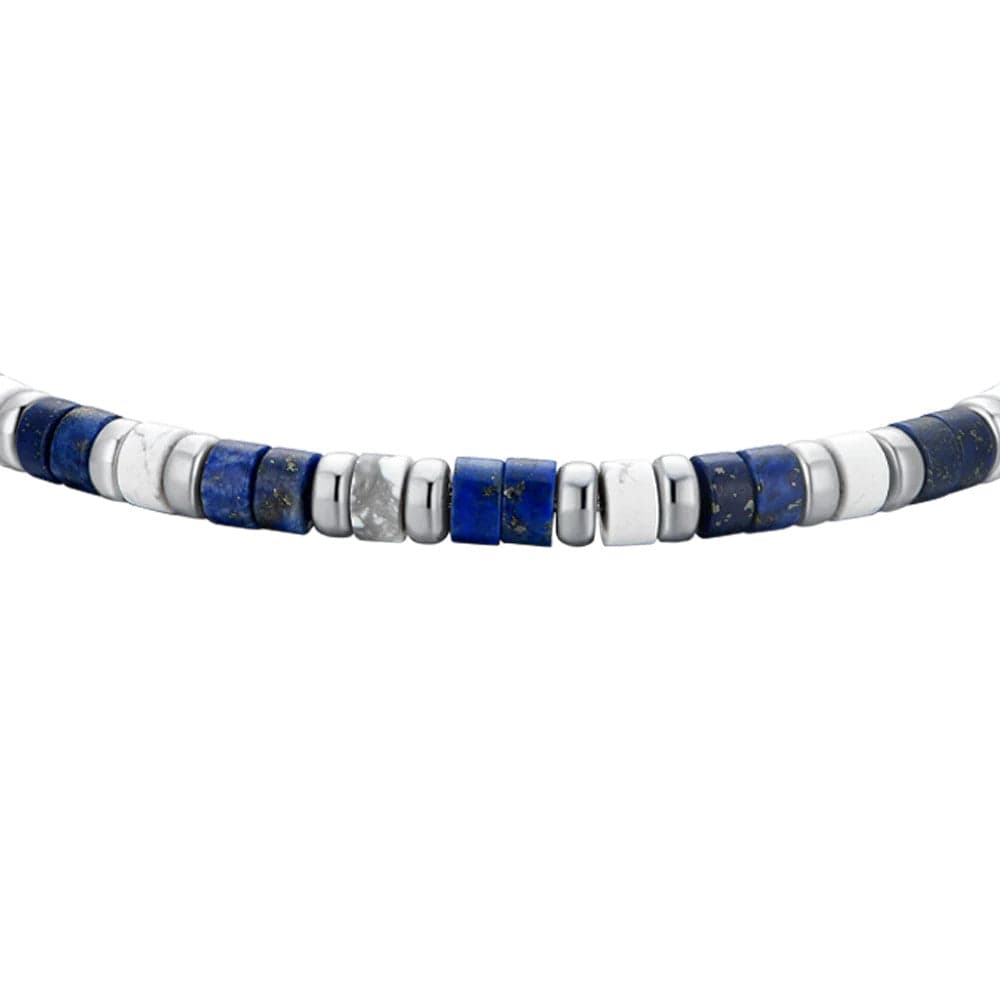 Luca Barra -  BRACCIALE UOMO IN ACCIAIO PIETRE LAPIS in Bracciali Alba Gioielli - Casoria, commercioVirtuoso.it
