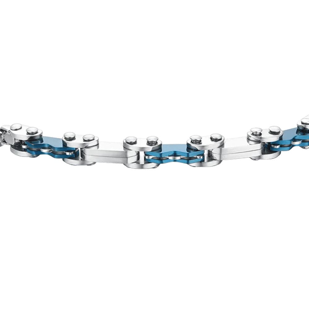 Luca Barra -  BRACCIALE UOMO IN ACCIAIO CON ELEMENTI IP BLU in Bracciali Alba Gioielli - Casoria, commercioVirtuoso.it