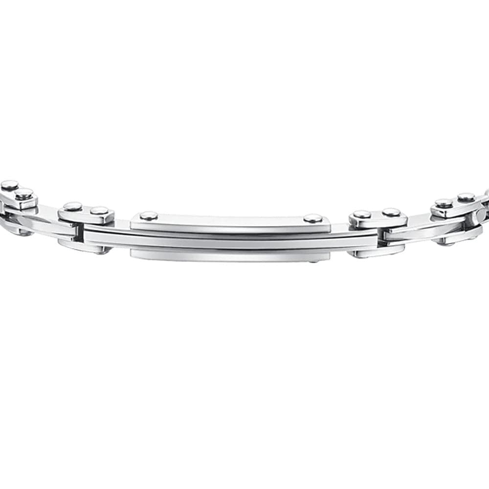 Luca Barra -  BRACCIALE UOMO IN ACCIAIO PIASTRA ED ELEMENTI in Bracciali Alba Gioielli - Casoria, commercioVirtuoso.it