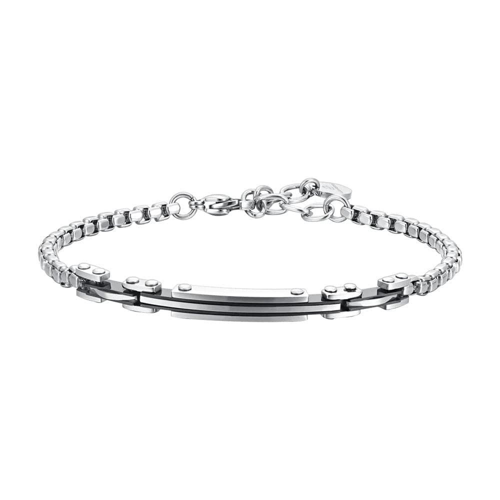 Luca Barra - BRACCIALE UOMO IN ACCIAIO PIASTRA ED ELEMENTI IP NERO in Bracciali Alba Gioielli - Casoria, commercioVirtuoso.it