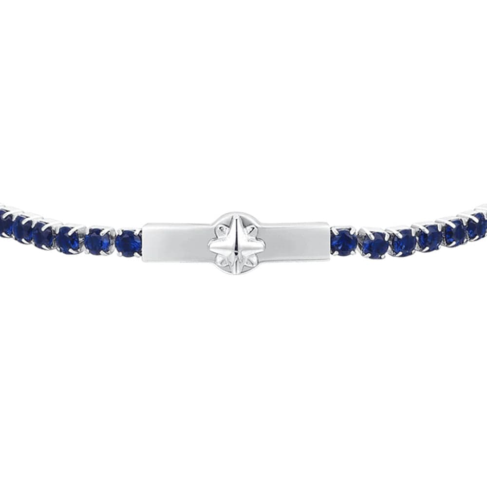 Luca Barra - BRACCIALE TENNIS UOMO ROSA DEI VENTI E ZIRCONI BLU in Bracciali Alba Gioielli - Casoria, commercioVirtuoso.it