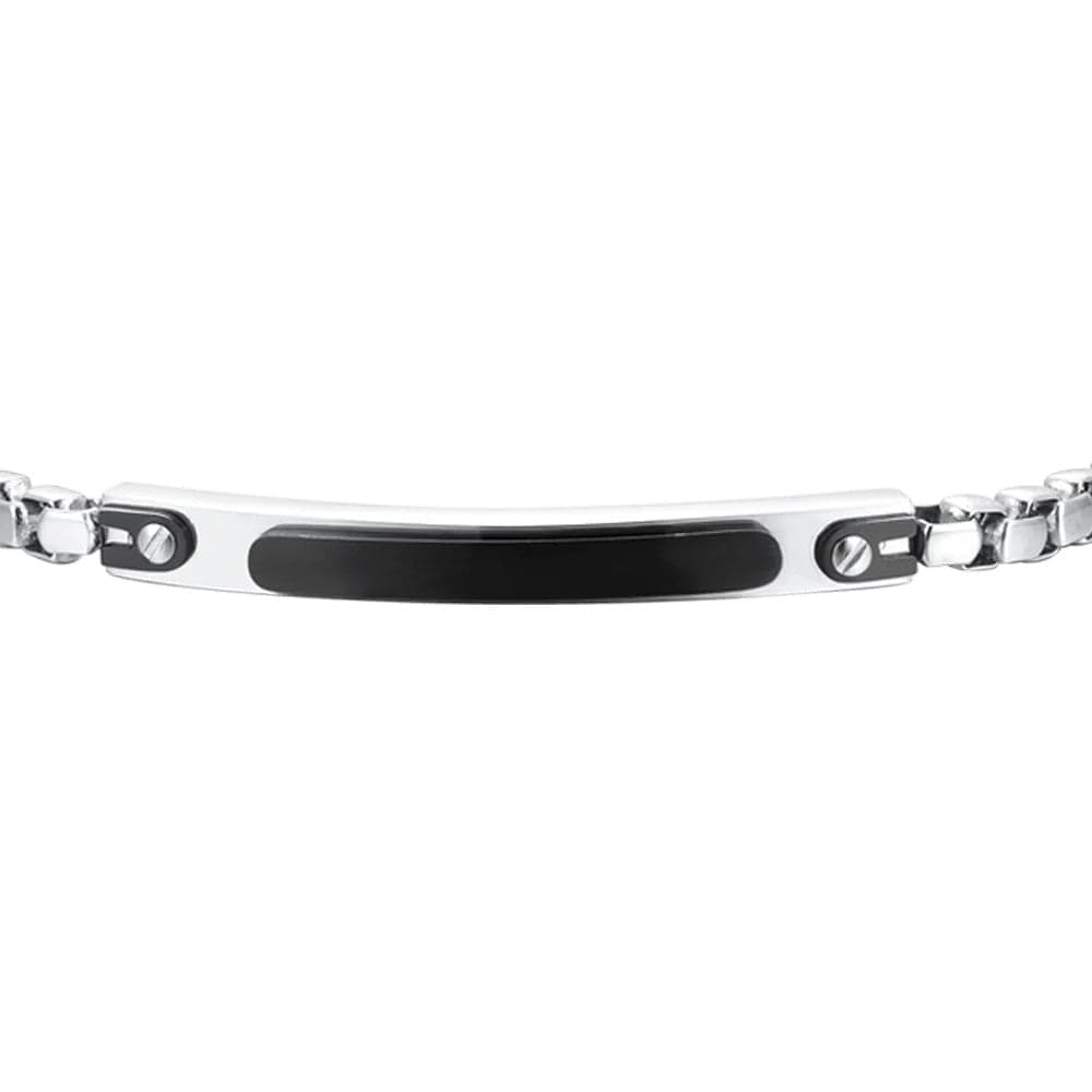 Luca Barra -  BRACCIALE UOMO IN ACCIAIO PIASTRA IP BLACK in Bracciali Alba Gioielli - Casoria, commercioVirtuoso.it