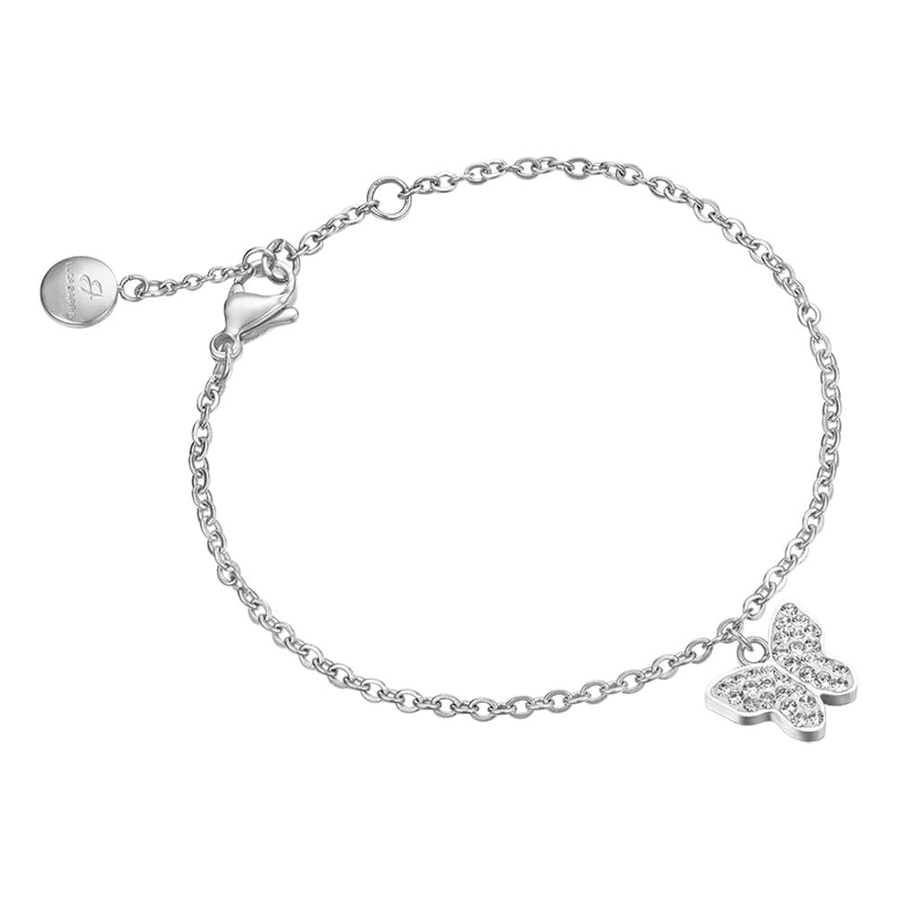 Luca Barra -  BRACCIALE DONNA IN ACCIAIO CON FARFALLA E CRISTALLI in Bracciali Alba Gioielli - Casoria, commercioVirtuoso.it