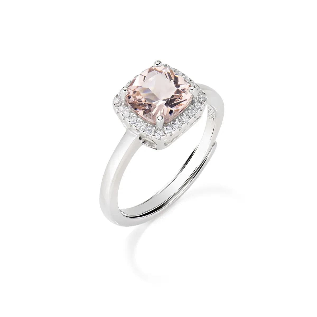 AMEN -  Anello Lady Regolabile con Morganite Taglio Radiant