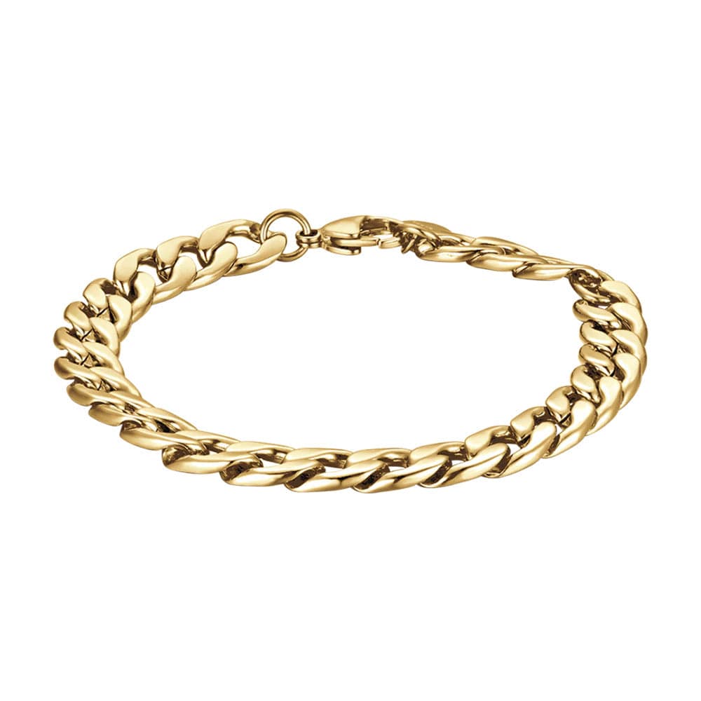 Luca Barra  -  BRACCIALE UOMO IN ACCIAIO MAGLIA DORATA in Bracciali Alba Gioielli - Casoria, commercioVirtuoso.it