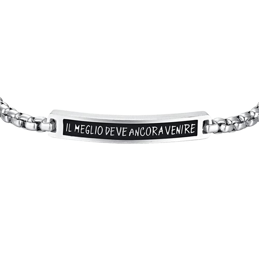 Luca Barra  -  BRACCIALE UOMO IN ACCIAIO PIASTRA IL MEGLIO DEVE ANCORA VENIRE in Bracciali Alba Gioielli - Casoria, commercioVirtuoso.it
