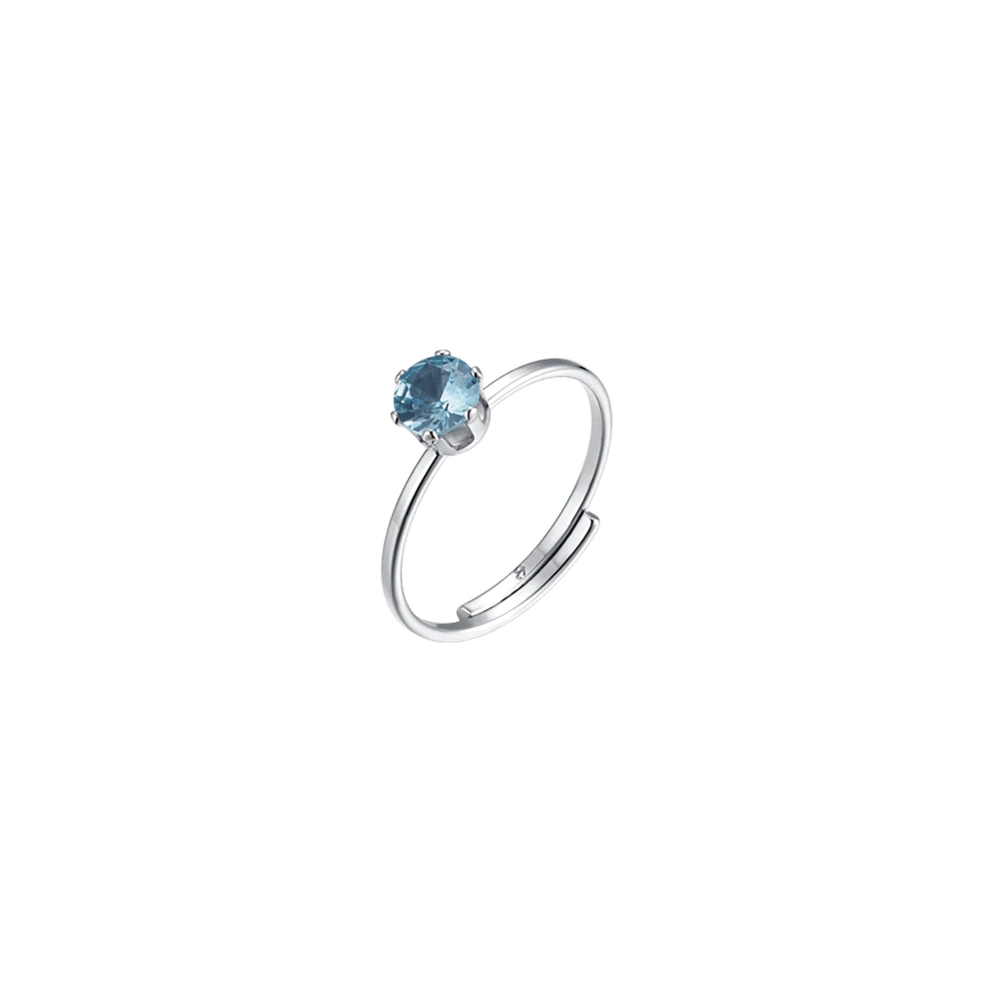 Luca Barra - ANELLO SOLITARIO DONNA IN ACCIAIO CON CRISTALLO AZZURRO in Anelli Alba Gioielli - Casoria, commercioVirtuoso.it