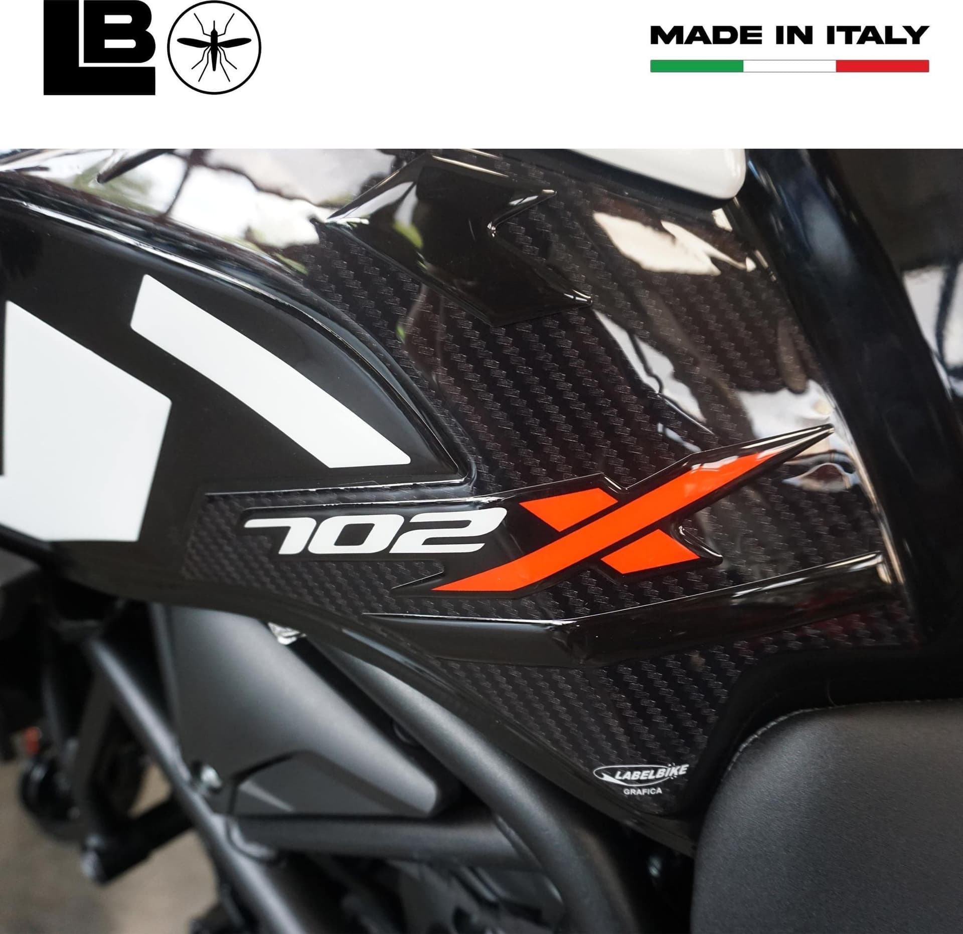 Adesivi 3D Protezioni laterali serbatoio moto compatibili con Benelli TRK 702X in Decalcomanie adesivi e magneti LabelBike - Bibbiano, commercioVirtuoso.it