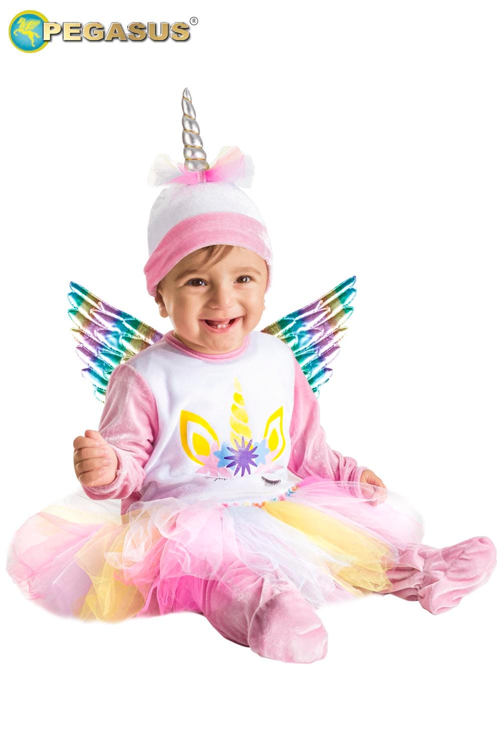 COSTUME CARNEVALE PICCOLA UNICORNO ARCOBALENO NEONATA DA 0 A 12 MESI - PEGASUS 5649 in Bambini Falco Biancheria - Parete, commercioVirtuoso.it