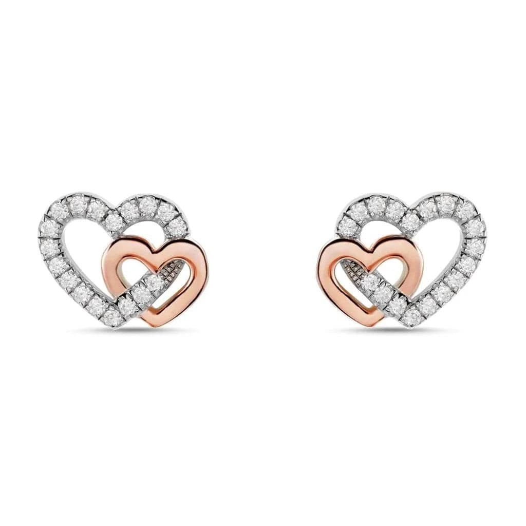 Stroili -  Orecchini Lobo Silver Moments Argento Bicolore Bianco / Rosa Cubic Zirconia in Orecchini Alba Gioielli - Casoria, commercioVirtuoso.it
