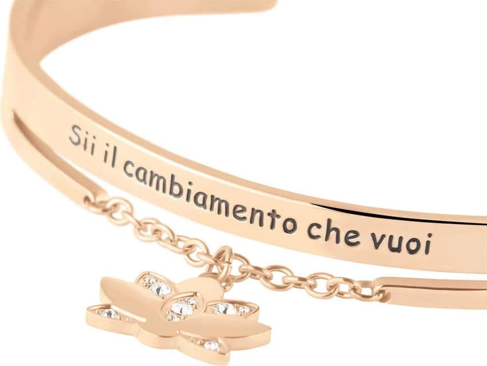 Stroili - Bracciale Lady Message Acciaio Rosa Cristallo in Bracciali Alba Gioielli - Casoria, commercioVirtuoso.it