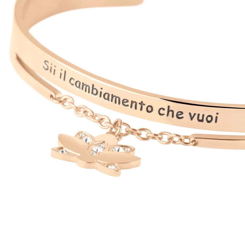 Stroili - Bracciale Lady Message Acciaio Rosa Cristallo in Bracciali Alba Gioielli - Casoria, commercioVirtuoso.it