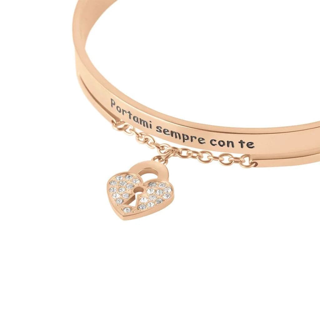 Stroili - Bracciale Lady Message Acciaio Rosa Cristallo in Bracciali Alba Gioielli - Casoria, commercioVirtuoso.it