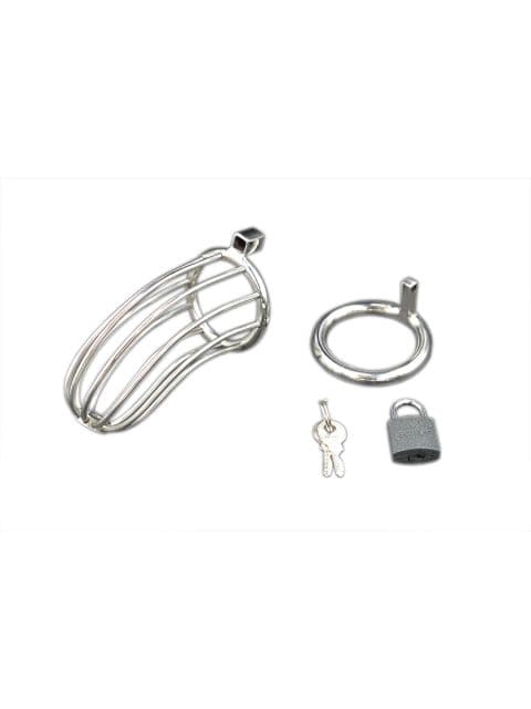 Gabbia pene cintura castità in acciaio pesante Bird Chastity Ring Cage BDSM in prodotto Erosdom - Palmi, commercioVirtuoso.it